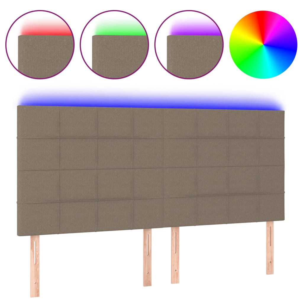 Κεφαλάρι Κρεβατιού LED Taupe 160x5x118/128 εκ. Υφασμάτινο