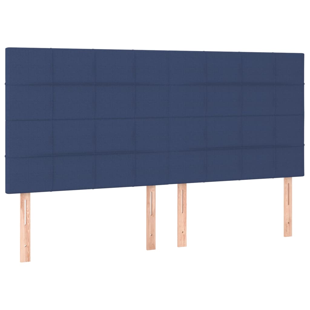Κεφαλάρι Κρεβατιού LED Μπλε 160x5x118/128 εκ. Υφασμάτινο