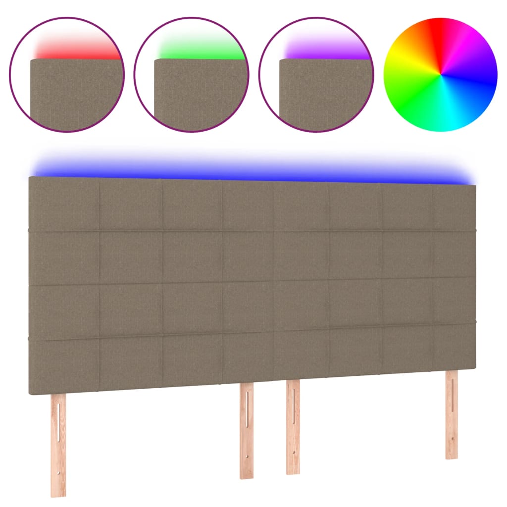 Κεφαλάρι Κρεβατιού LED Taupe 180x5x118/128 εκ. Υφασμάτινο