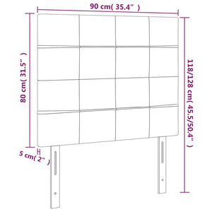 Κεφαλάρι Κρεβατιού LED Σκούρο Γκρι 90x5x118/128 εκ. Βελούδινο