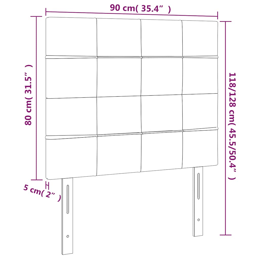 Κεφαλάρι Κρεβατιού LED Σκούρο Πράσινο 90x5x118/128εκ. Βελούδινο