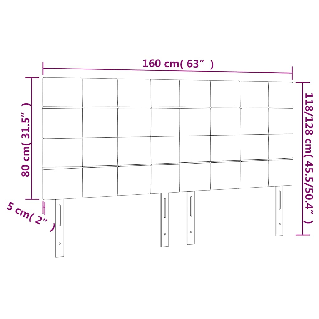 Κεφαλάρι Κρεβατιού LED Σκούρο Πράσινο 160x5x118/128 εκ.