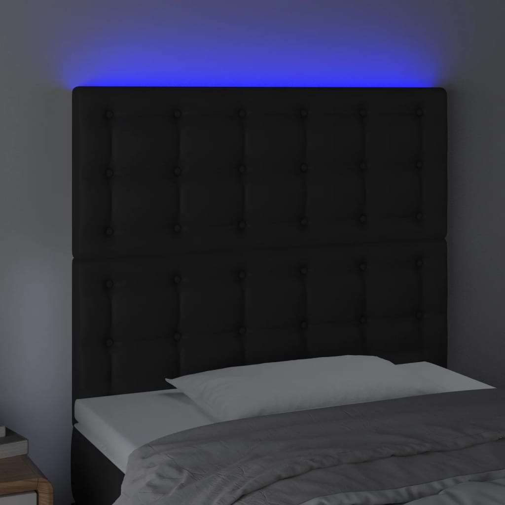 Κεφαλάρι Κρεβατιού LED Μαύρο 80x5x118/128 εκ