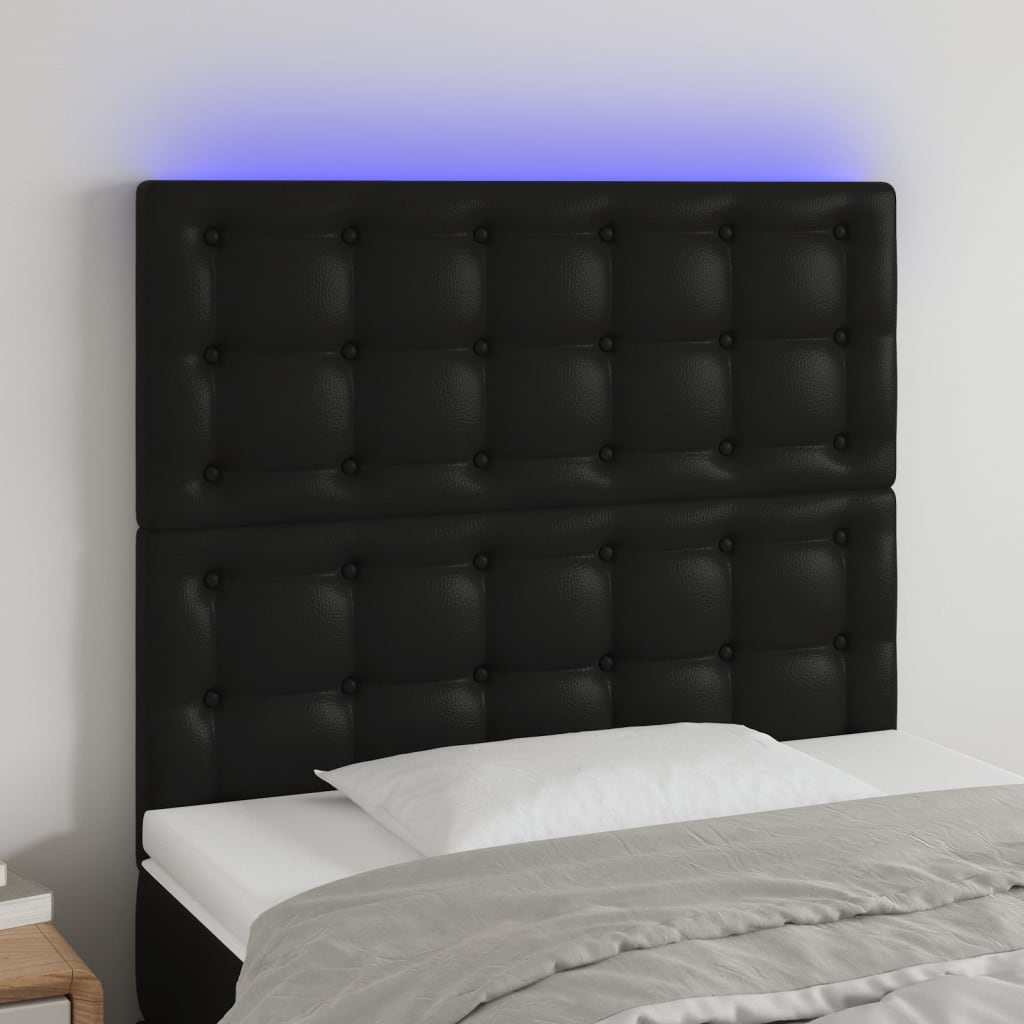 Κεφαλάρι Κρεβατιού LED Μαύρο 80x5x118/128 εκ