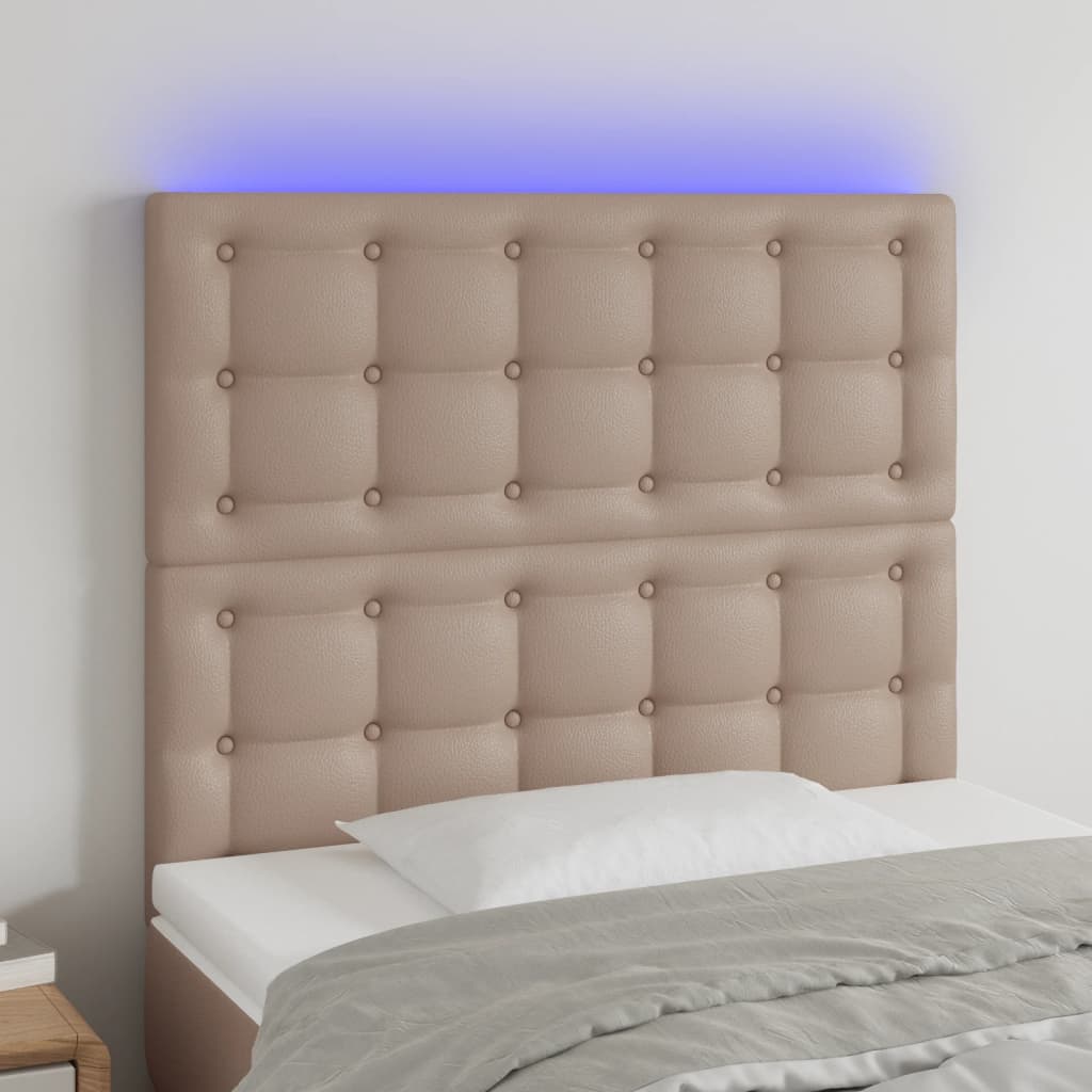 Κεφαλάρι Κρεβατιού LED Καπουτσίνο 80x5x118/128 εκ - Pakobazaar