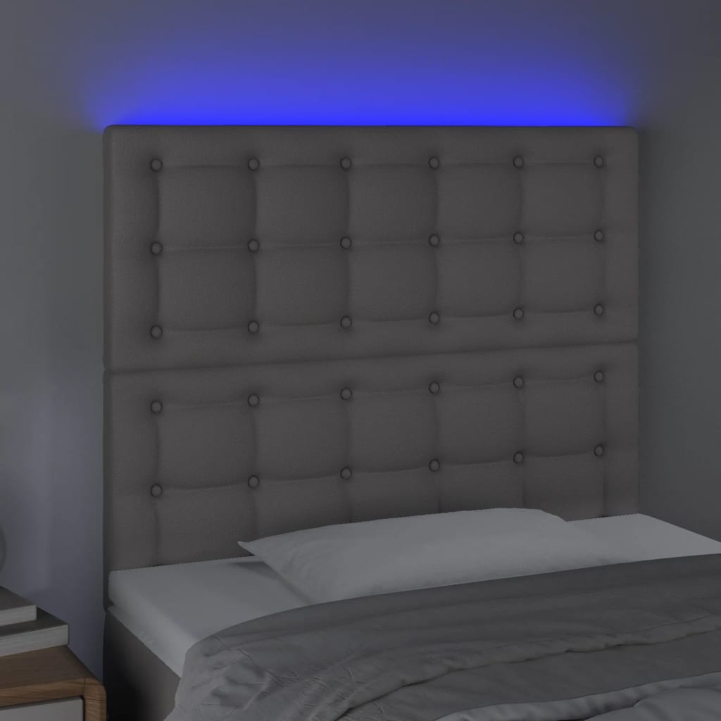 Κεφαλάρι Κρεβατιού LED Γκρι 90x5x118/128 εκ