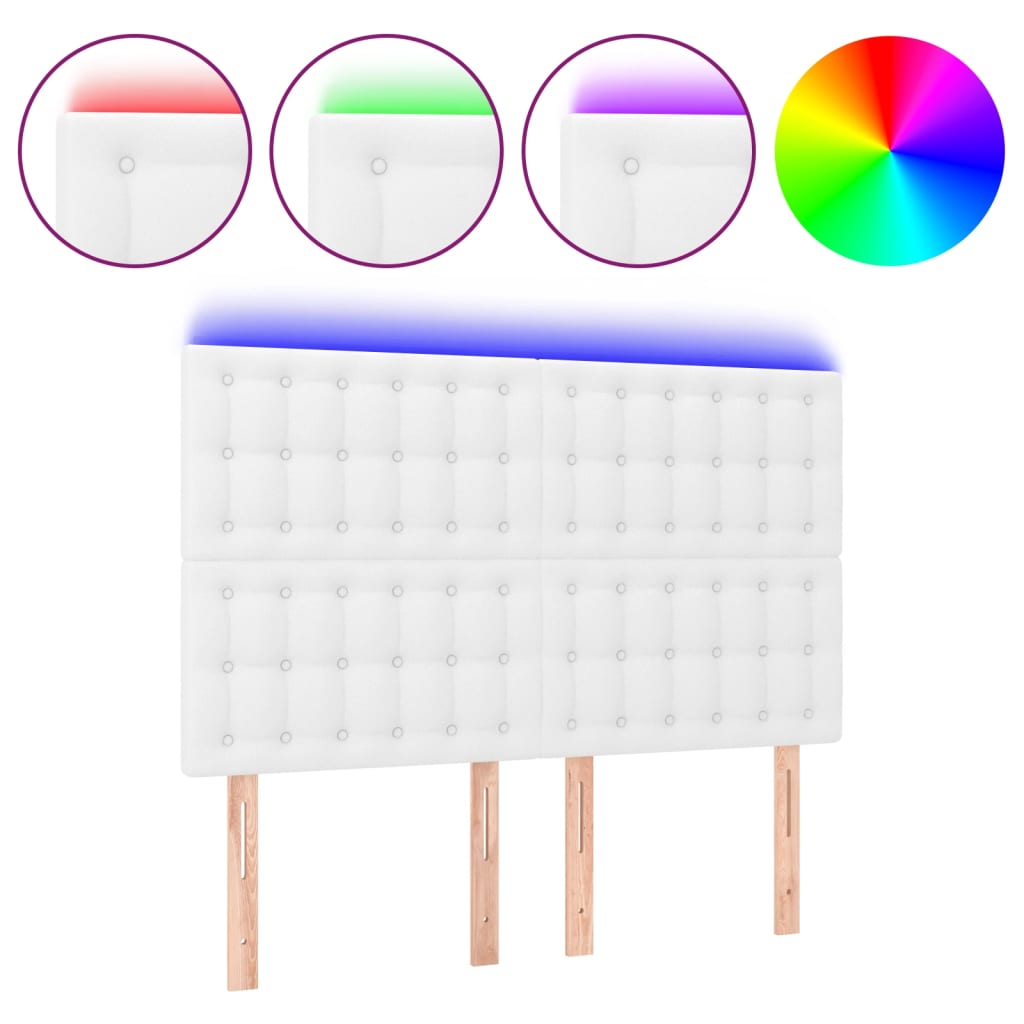 Κεφαλάρι Κρεβατιού LED Λευκό 144x5x118/128 εκ - Pakobazaar