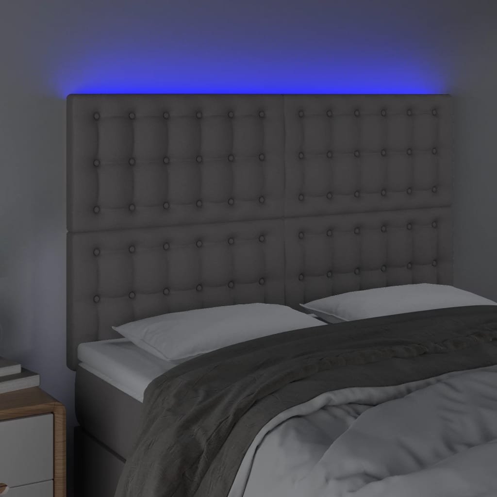 Κεφαλάρι Κρεβατιού LED Γκρι 144x5x118/128 εκ