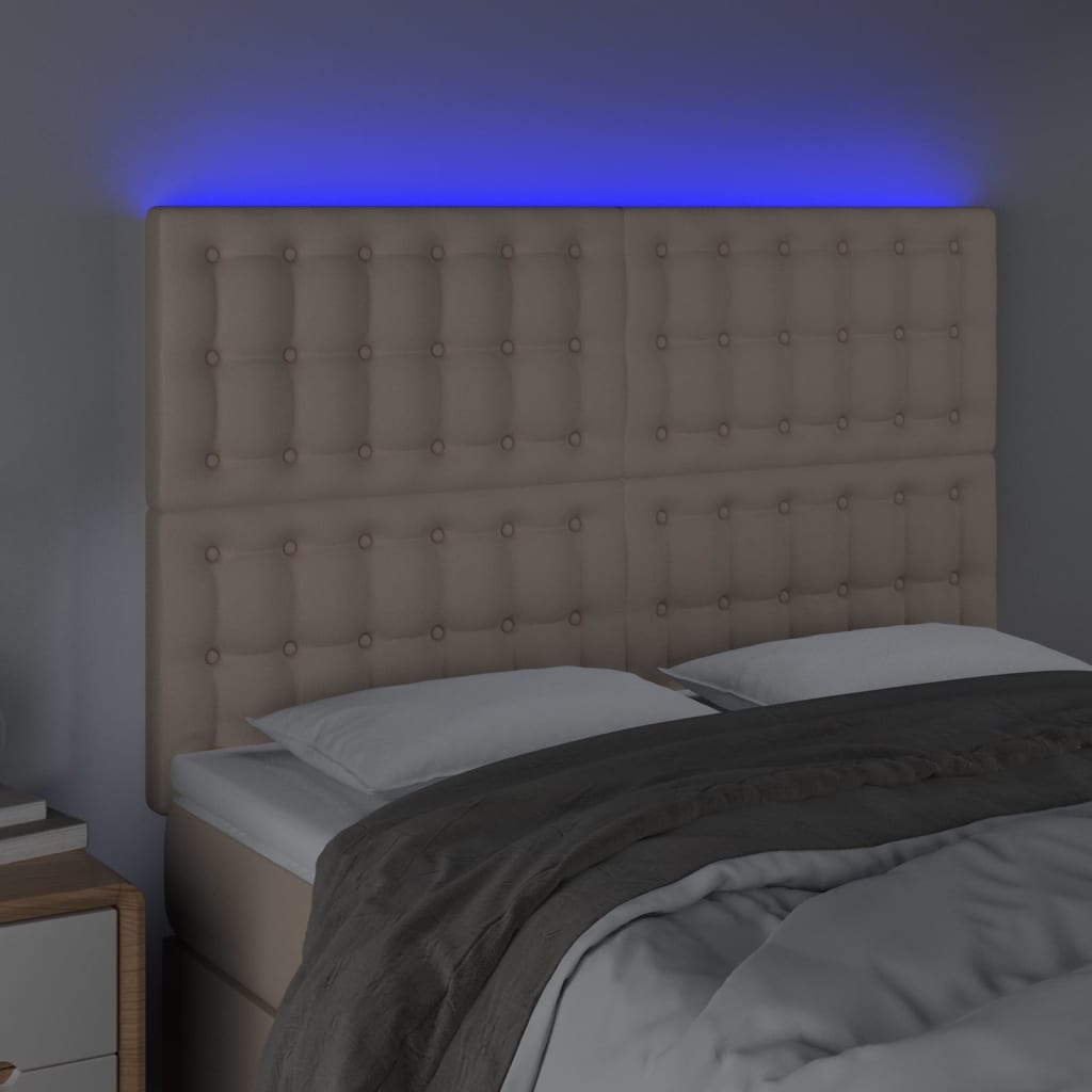Κεφαλάρι Κρεβατιού LED Καπουτσίνο 144x5x118/128 εκ