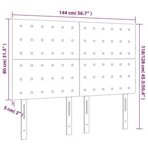 Κεφαλάρι Κρεβατιού LED Καπουτσίνο 144x5x118/128 εκ