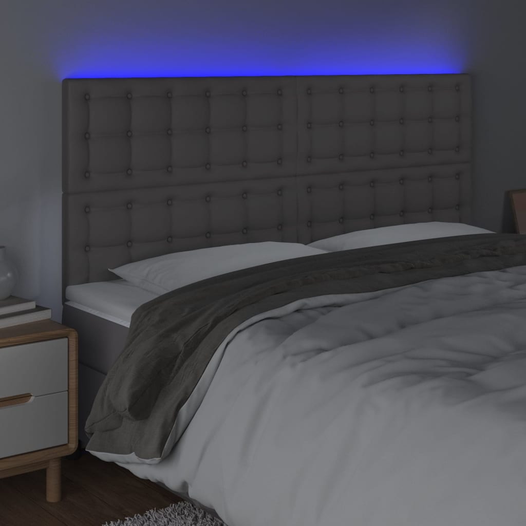 Κεφαλάρι Κρεβατιού LED Γκρι 160x5x118/128 εκ