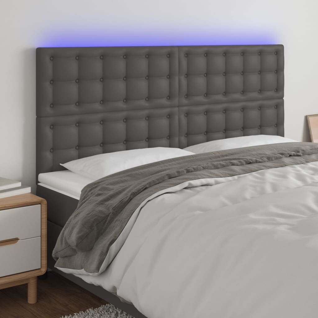 Κεφαλάρι Κρεβατιού LED Γκρι 160x5x118/128 εκ