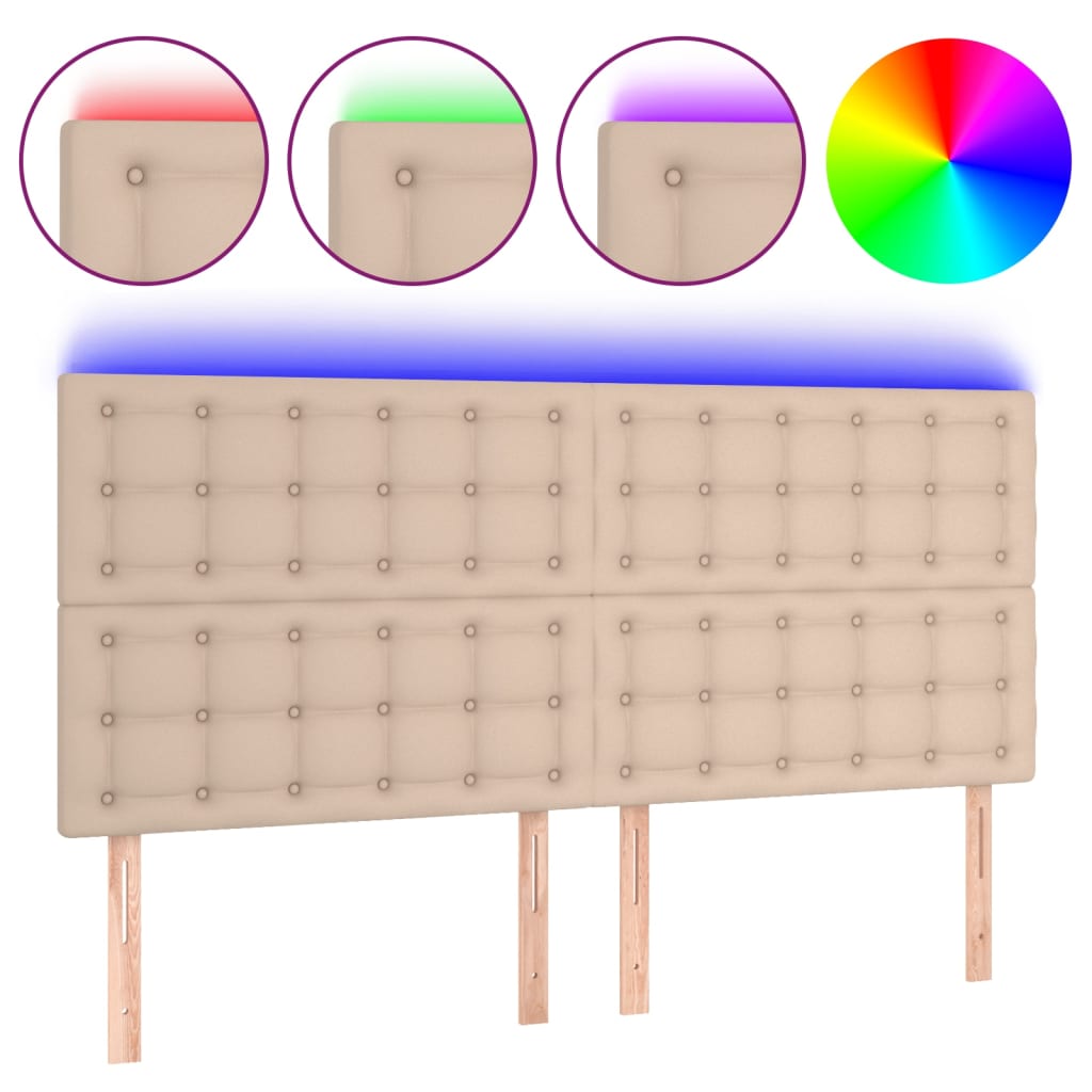 Κεφαλάρι Κρεβατιού LED Καπουτσίνο 160x5x118/128 εκ - Pakobazaar