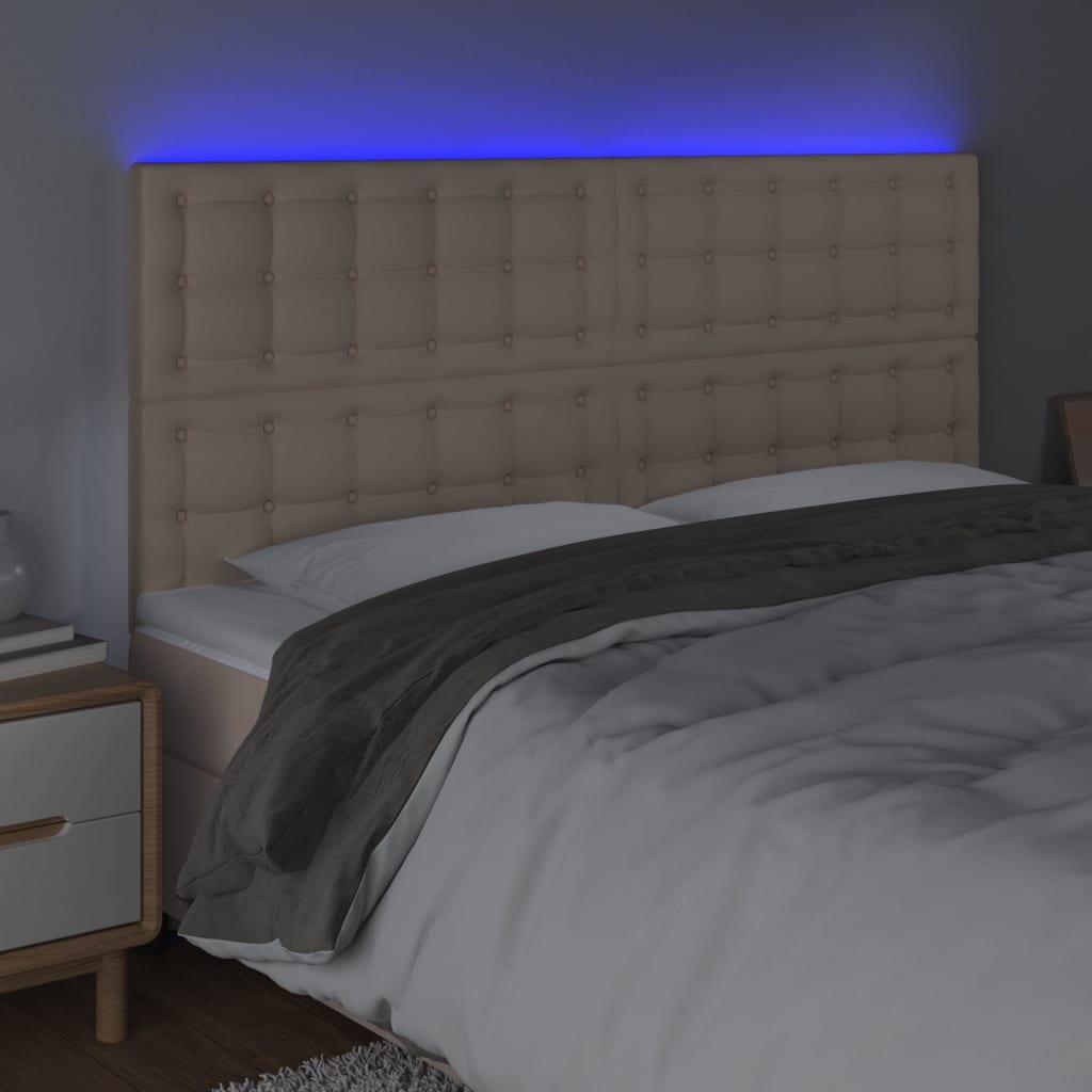 Κεφαλάρι Κρεβατιού LED Καπουτσίνο 160x5x118/128 εκ - Pakobazaar