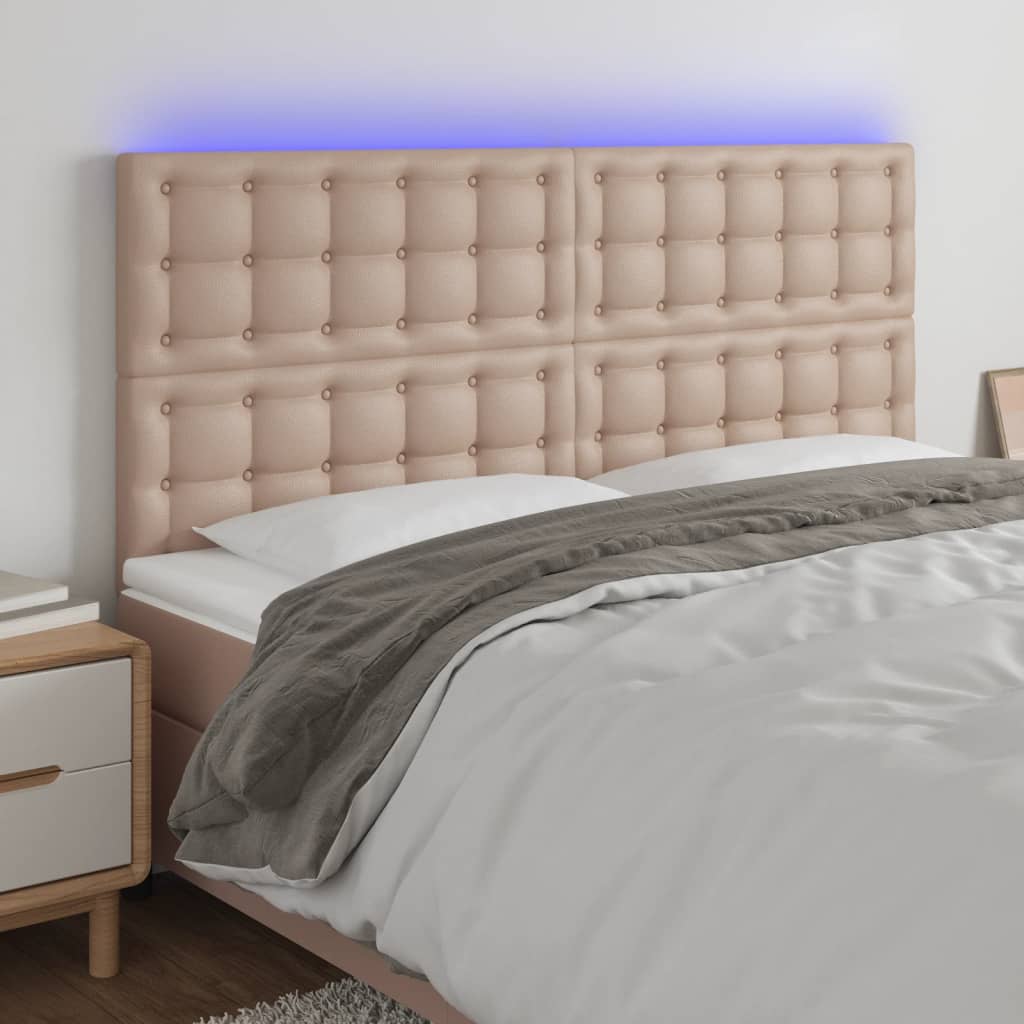 Κεφαλάρι Κρεβατιού LED Καπουτσίνο 160x5x118/128 εκ - Pakobazaar