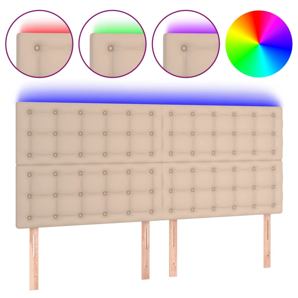 Κεφαλάρι Κρεβατιού LED Καπουτσίνο 180x5x118/128 εκ