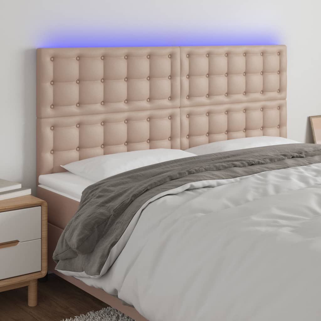 Κεφαλάρι Κρεβατιού LED Καπουτσίνο 180x5x118/128 εκ