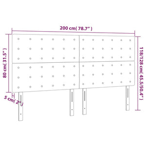 Κεφαλάρι Κρεβατιού LED Καφέ 200x5x118/128 εκ. Συνθετ. Δέρμα