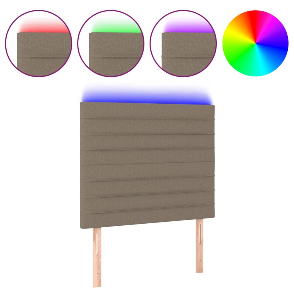 Κεφαλάρι Κρεβατιού LED Taupe 100x5x118/128 εκ. Υφασμάτινο