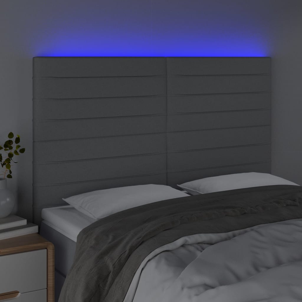 Κεφαλάρι Κρεβατιού LED Ανοιχτό Γκρι 144x5x118/128 εκ.