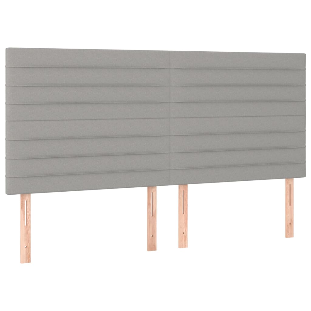 Κεφαλάρι Κρεβατιού LED Ανοιχτό Γκρι 160x5x118/128εκ. Υφασμάτινο