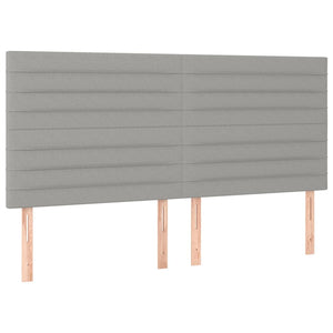 Κεφαλάρι Κρεβατιού LED Ανοιχτό Γκρι 180x5x118/128εκ. Υφασμάτινο