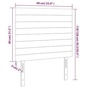 Κεφαλάρι Κρεβατιού LED Σκούρο Μπλε 90x5x118/128 εκ. Βελούδινο