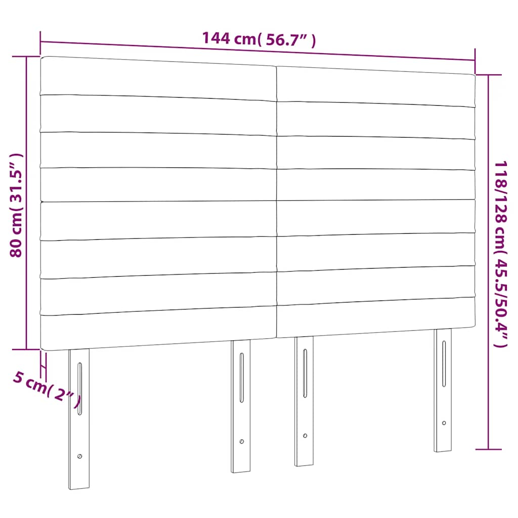 Κεφαλάρι Κρεβατιού LED Σκούρο Πράσινο 144x5x118/128 εκ.