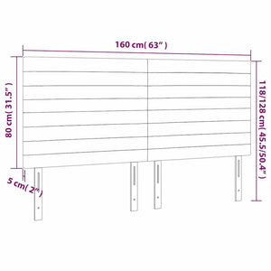 Κεφαλάρι Κρεβατιού LED Σκούρο Πράσινο 160x5x118/128 εκ.