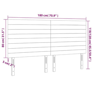 Κεφαλάρι Κρεβατιού LED Ροζ 180x5x118/128 εκ. Βελούδινο