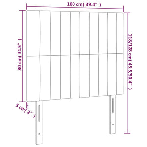Κεφαλάρι Κρεβατιού LED Σκούρο Γκρι 100x5x118/128εκ. Υφασμάτινο