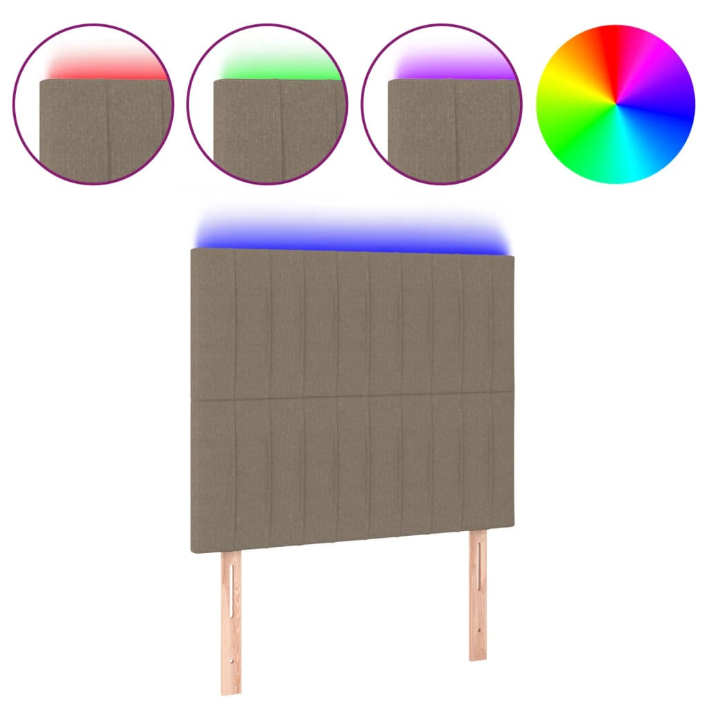 Κεφαλάρι Κρεβατιού LED Taupe 100x5x118/128 εκ. Υφασμάτινο - Pakobazaar