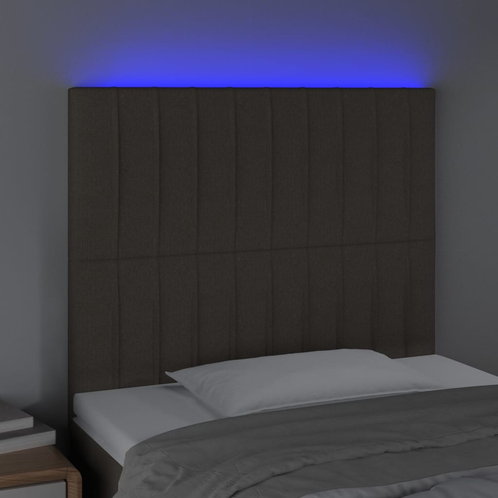 Κεφαλάρι Κρεβατιού LED Taupe 100x5x118/128 εκ. Υφασμάτινο - Pakobazaar