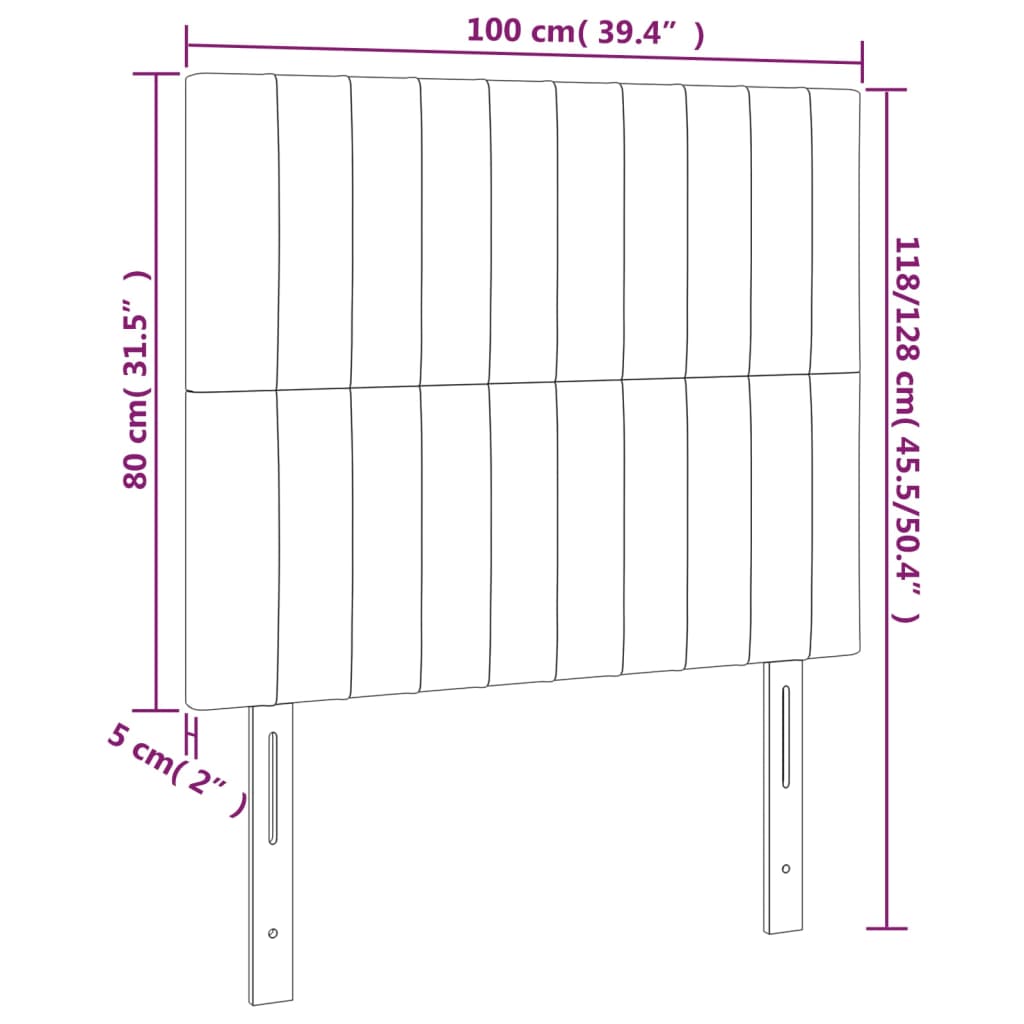 Κεφαλάρι Κρεβατιού LED Taupe 100x5x118/128 εκ. Υφασμάτινο - Pakobazaar