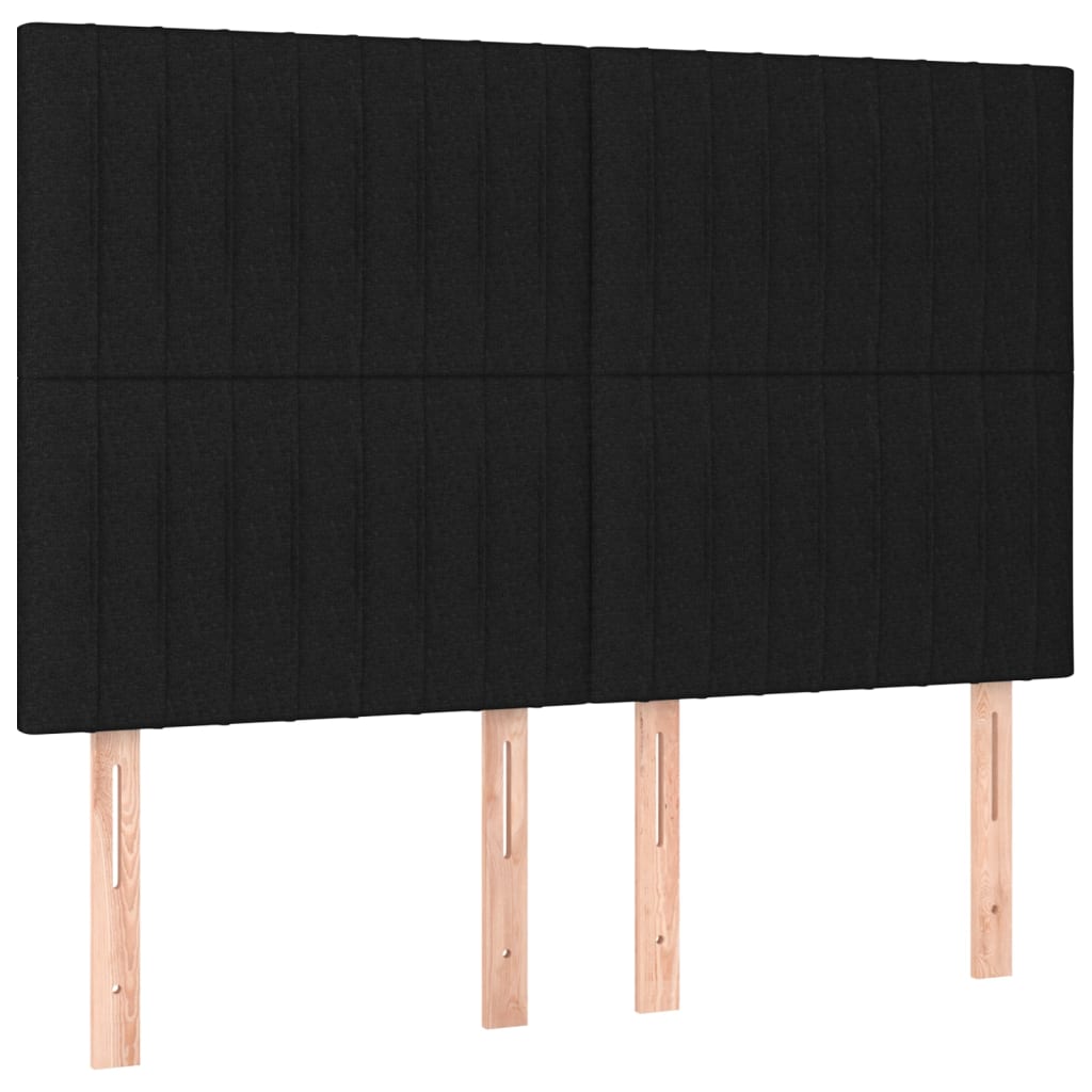 Κεφαλάρι Κρεβατιού LED Μαύρο 144x5x118/128 εκ. Υφασμάτινο