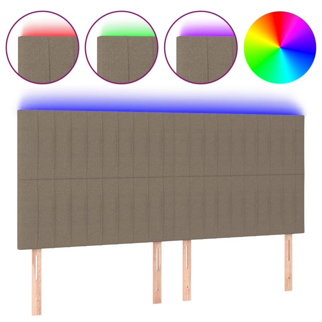 Κεφαλάρι Κρεβατιού LED Taupe 180x5x118/128 εκ. Υφασμάτινο