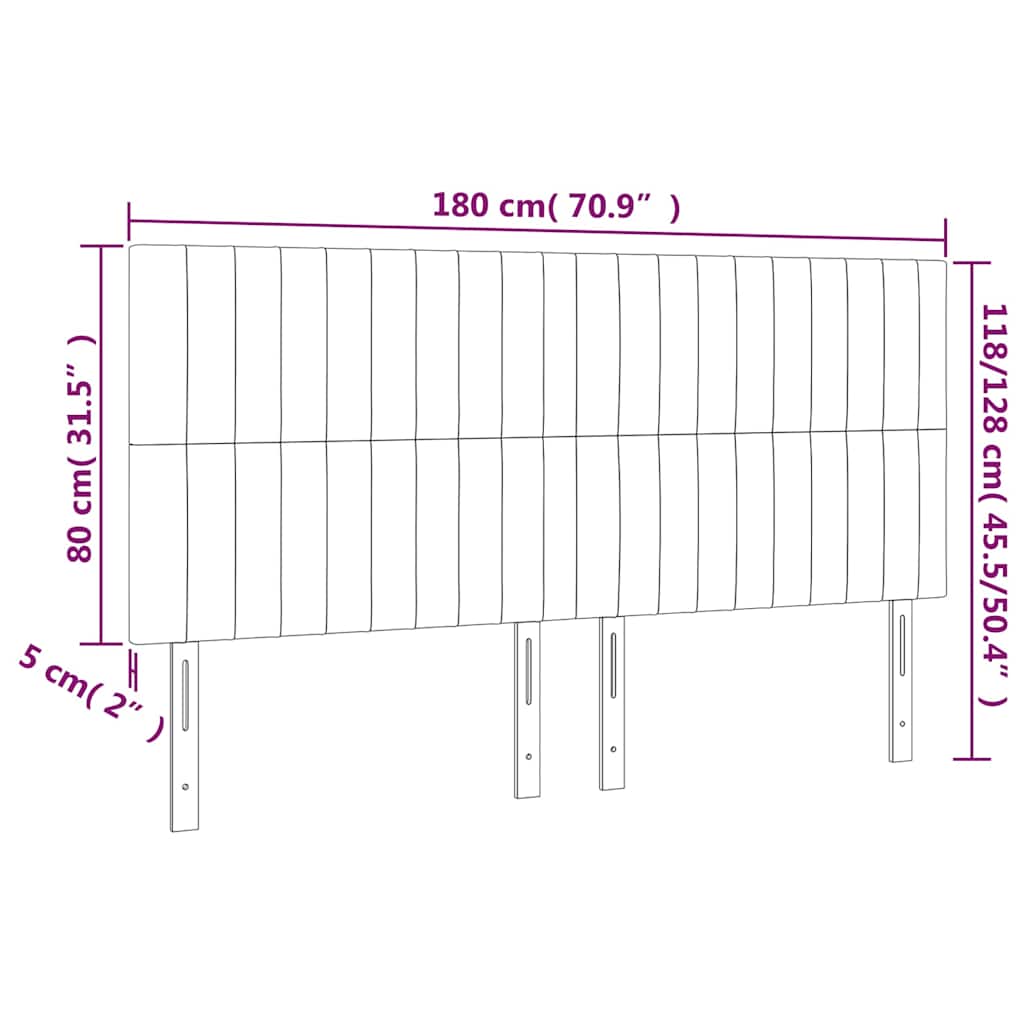Κεφαλάρι Κρεβατιού LED Κρεμ 180x5x118/128 εκ. Υφασμάτινο - Pakobazaar