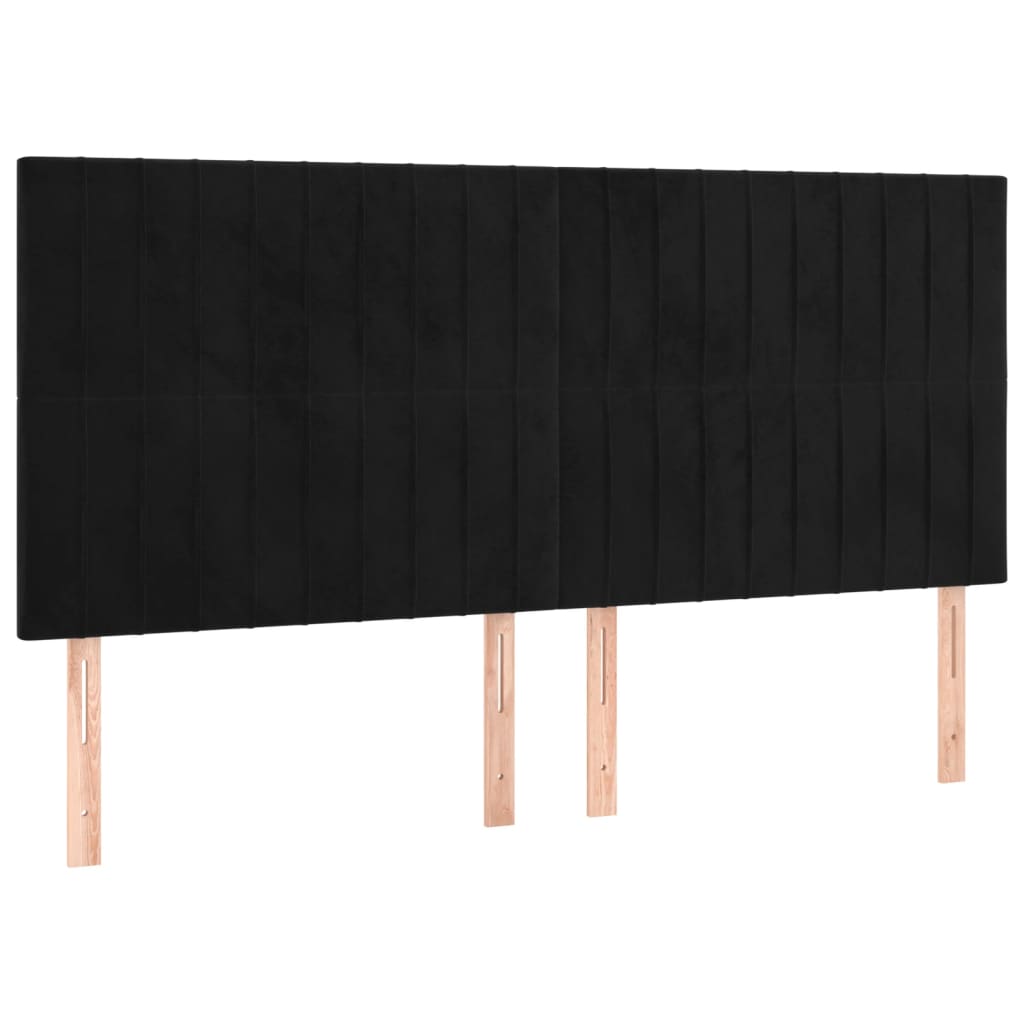 Κεφαλάρι Κρεβατιού LED Μαύρο 160x5x118/128 εκ. Βελούδινο