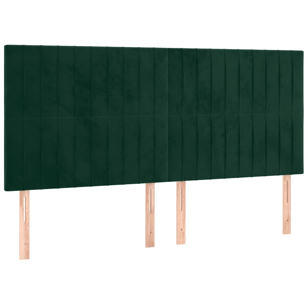 Κεφαλάρι Κρεβατιού LED Σκούρο Πράσινο 160x5x118/128 εκ.