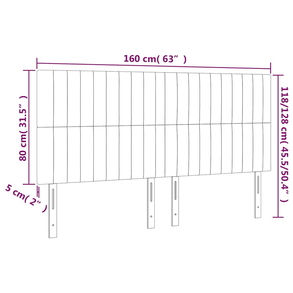 Κεφαλάρι Κρεβατιού LED Σκούρο Πράσινο 160x5x118/128 εκ.