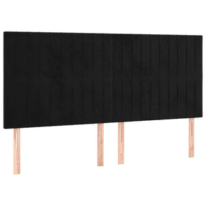 Κεφαλάρι Κρεβατιού LED Μαύρο 180x5x118/128 εκ. Βελούδινο