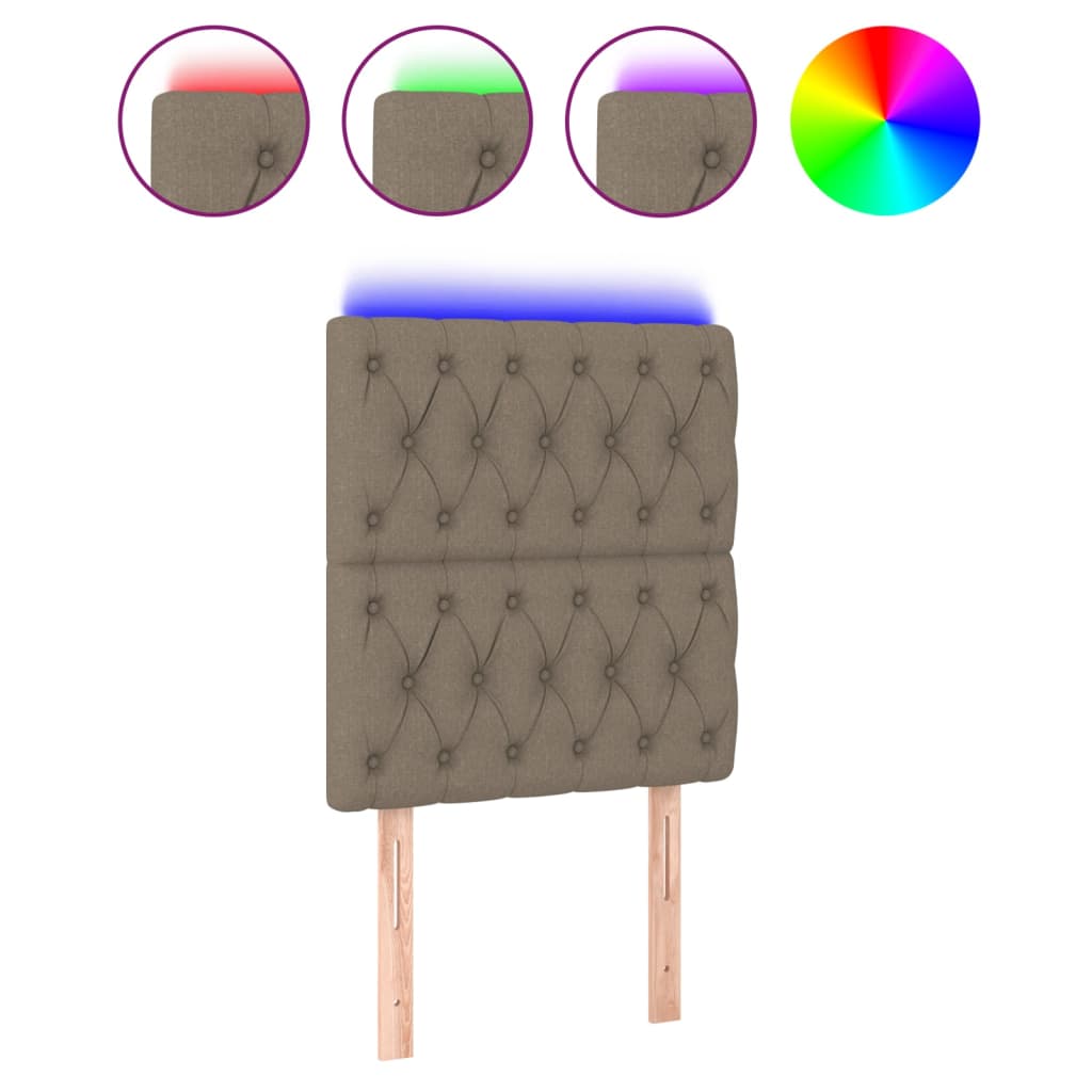 Κεφαλάρι Κρεβατιού LED Taupe 80x7x118/128εκ. Υφασμάτινο - Pakobazaar