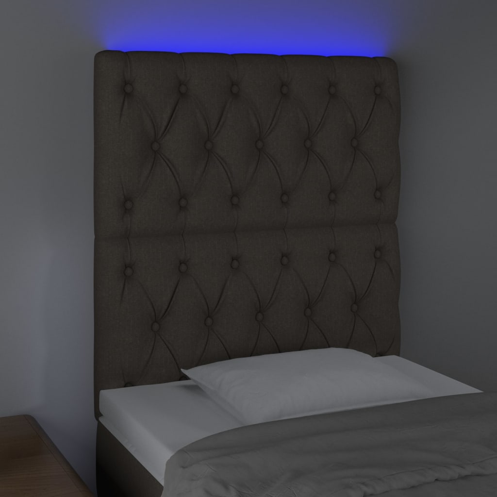 Κεφαλάρι Κρεβατιού LED Taupe 80x7x118/128εκ. Υφασμάτινο - Pakobazaar