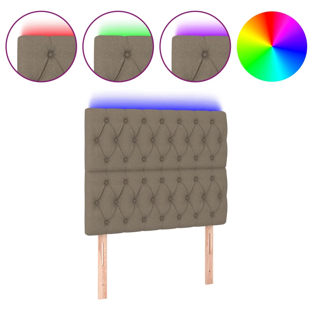 Κεφαλάρι Κρεβατιού LED Taupe 90x7x118/128 εκ. Υφασμάτινο