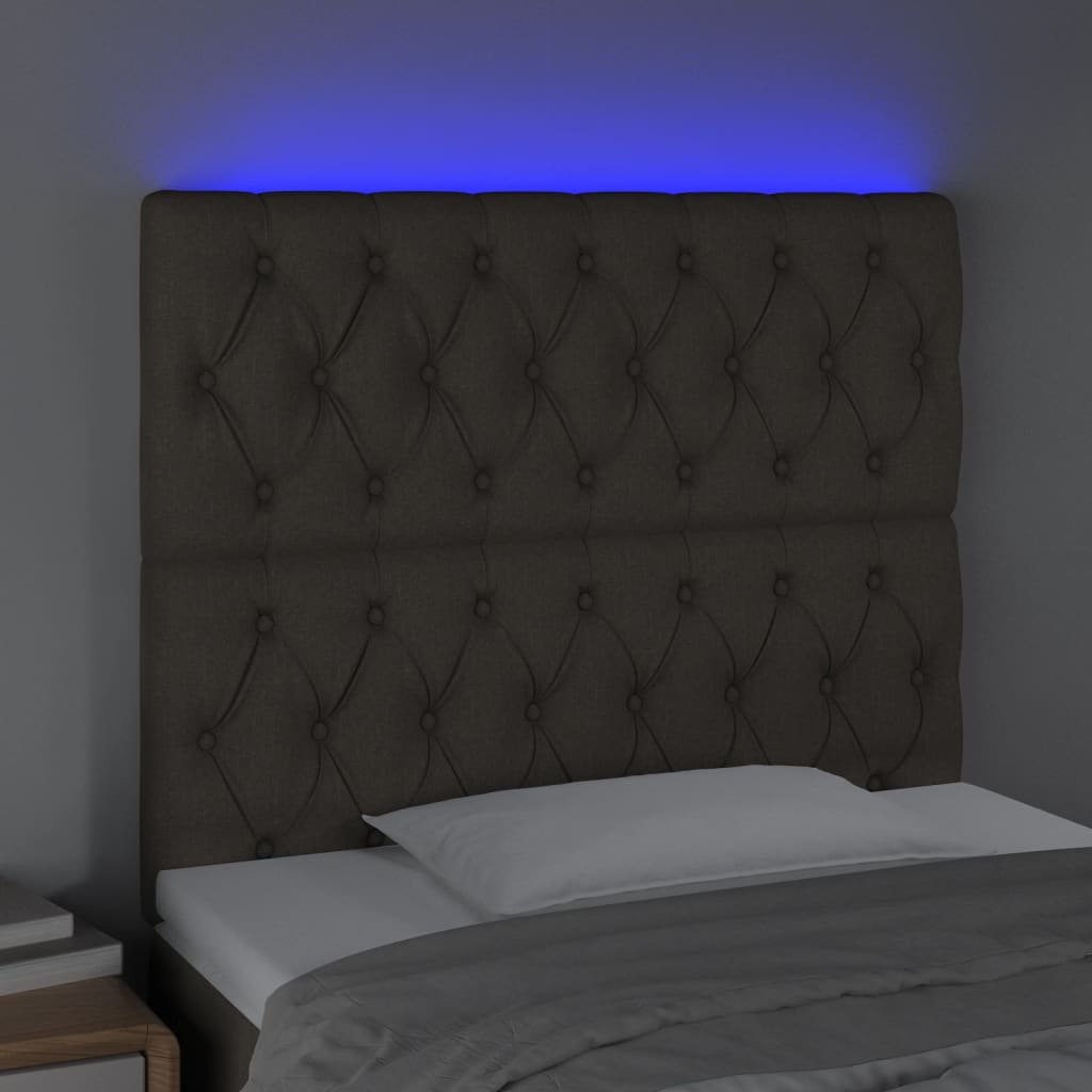 Κεφαλάρι Κρεβατιού LED Taupe 90x7x118/128 εκ. Υφασμάτινο