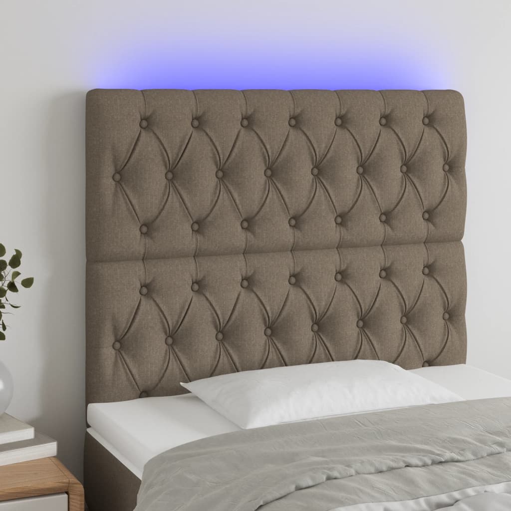 Κεφαλάρι Κρεβατιού LED Taupe 90x7x118/128 εκ. Υφασμάτινο