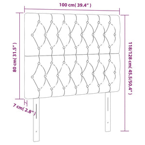 Κεφαλάρι Κρεβατιού LED Taupe 100x7x118/128 εκ. Υφασμάτινο