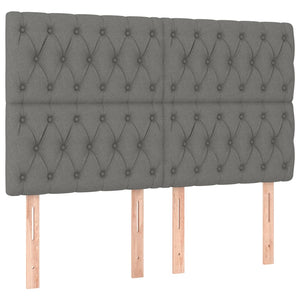 Κεφαλάρι Κρεβατιού LED Σκούρο Γκρι 160x7x118/128εκ. Υφασμάτινο - Pakobazaar