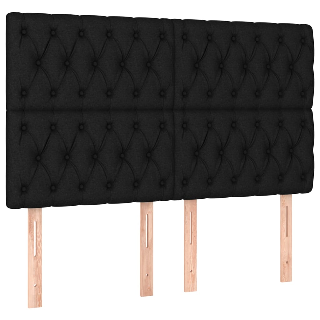 Κεφαλάρι Κρεβατιού LED Μαύρο 160x7x118/128 εκ. Υφασμάτινο