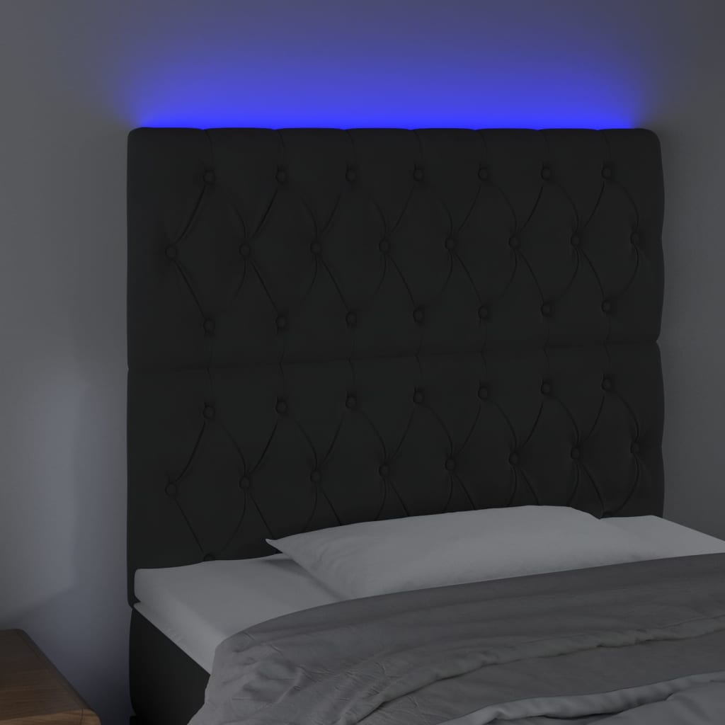 Κεφαλάρι Κρεβατιού LED Μαύρο 90x7x118/128 εκ. Βελούδινο - Pakobazaar